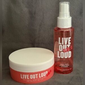 Avon Live Out Loud Duo Bundle Body Mist and Body Cream Ubeu Scent